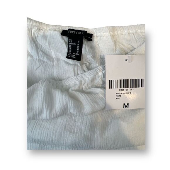 Forever 21 White Crop Top Size Medium - Picture 2 of 5